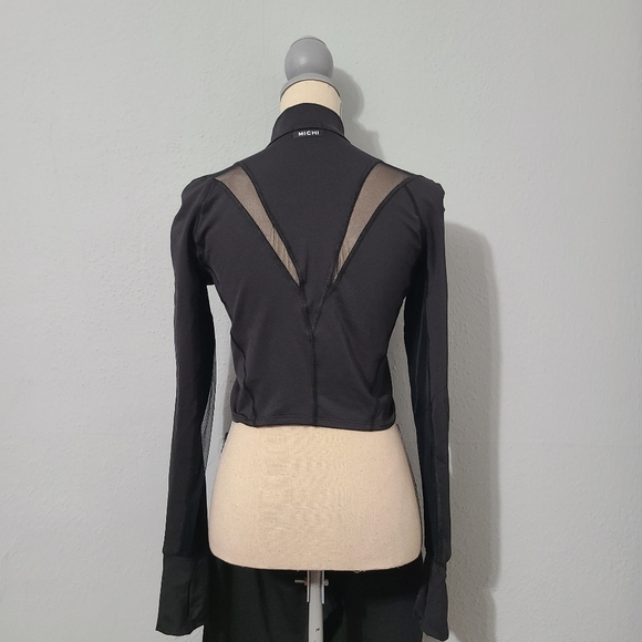 MICHI Long Sleeve Half Zip Up Black Pullover‎ Jacket Athletic Wear Mesh Size Med - Picture 4 of 8